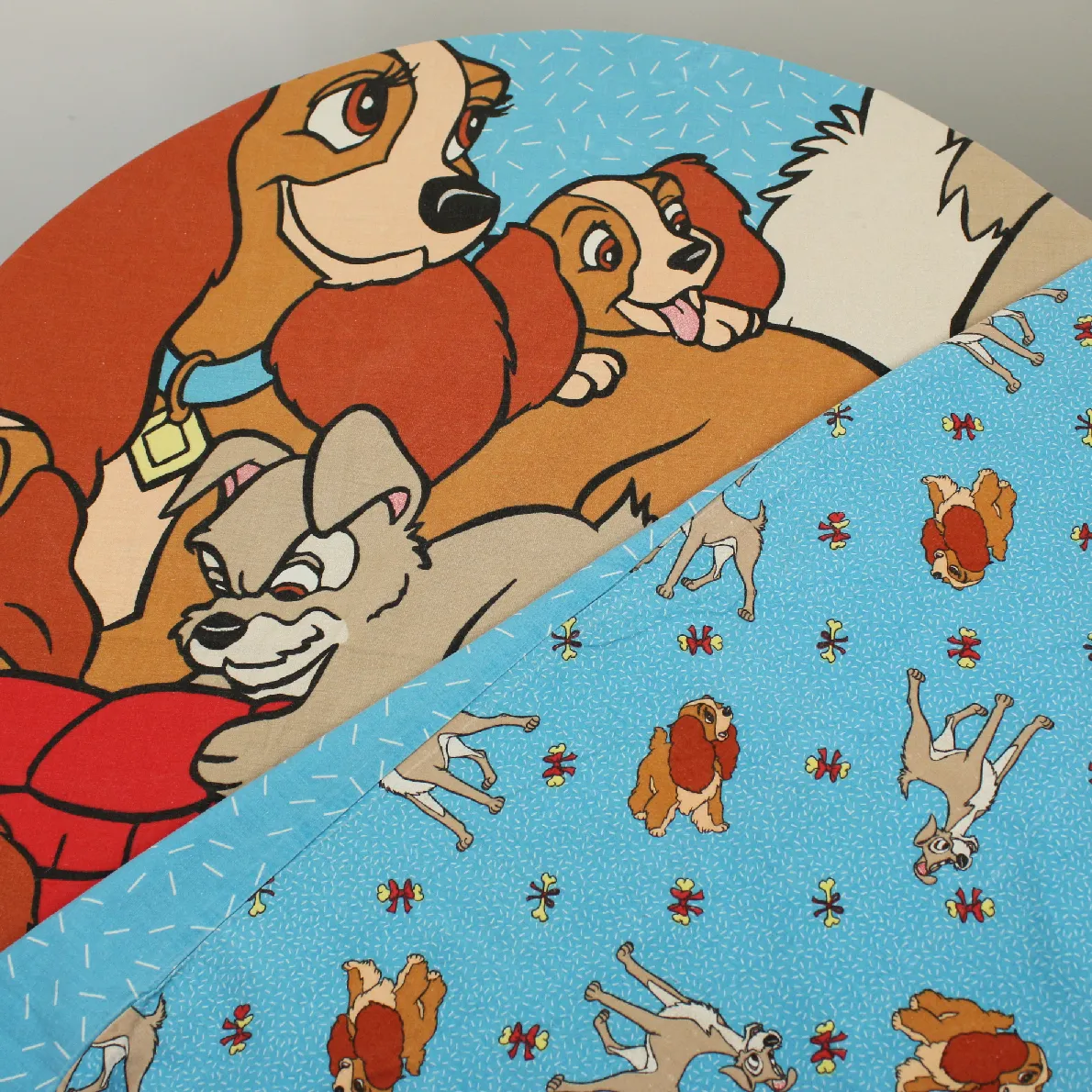 フラット わんわん物語 水色 リボン ベッドスカート