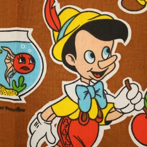 65*65 ディズニー ピノキオ ジミニー・クリケット フィガロ ブラウン