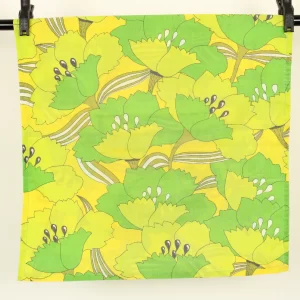 ピローカバー レトロシック 花 イエロー グリーン A