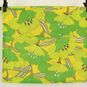 ピローカバー レトロシック 花 イエロー グリーン B