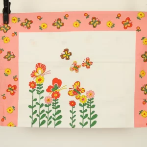 ピローカバー かわいい 花とちょうちょ ピンク