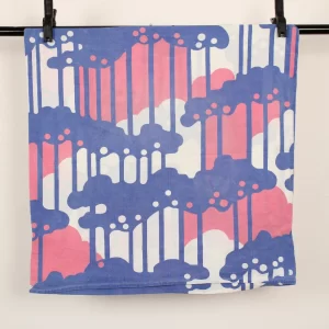 ピローカバー レトロポップ パターン ピンク パープル A