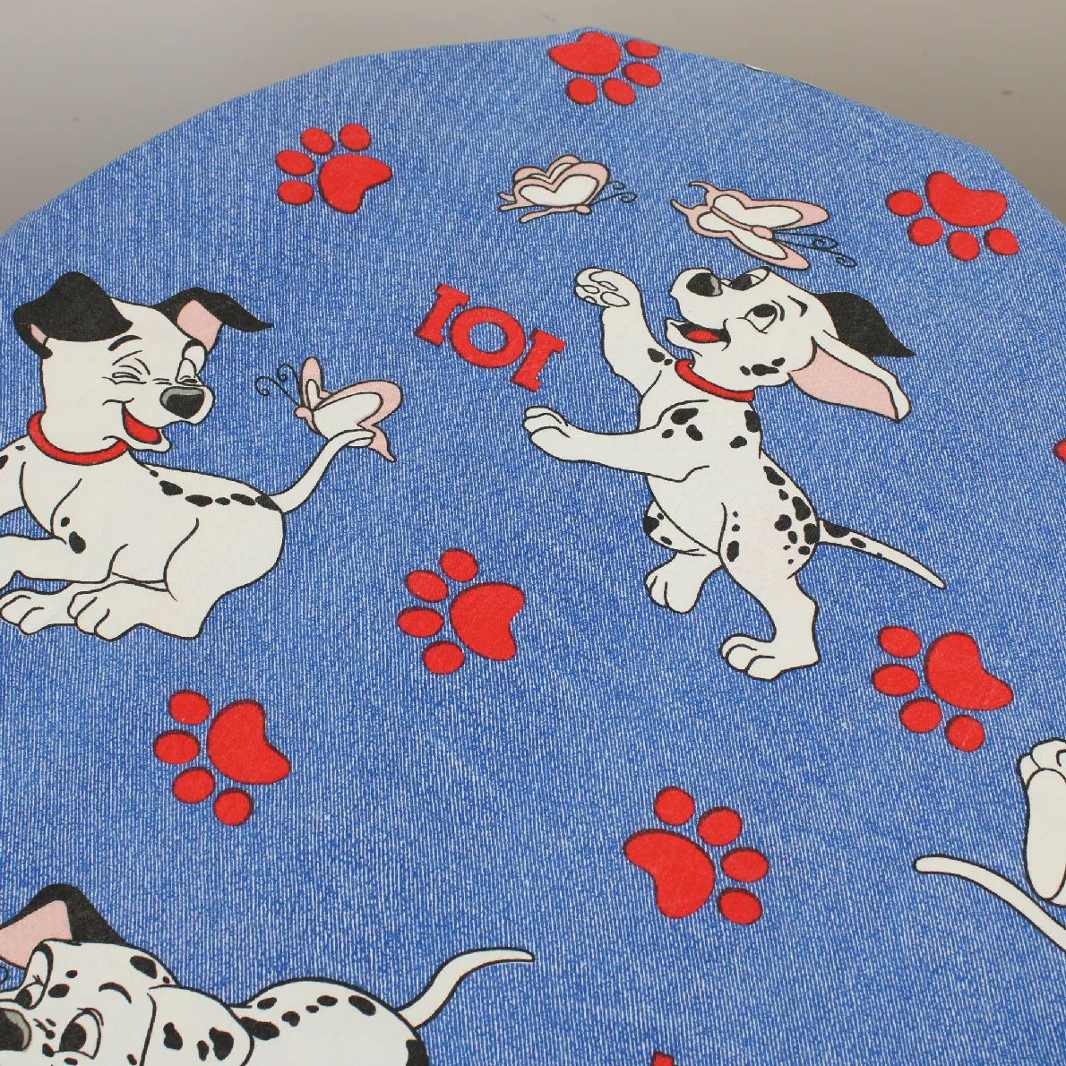 90*125 シーツ解体生地  101匹わんちゃん デニム 足跡