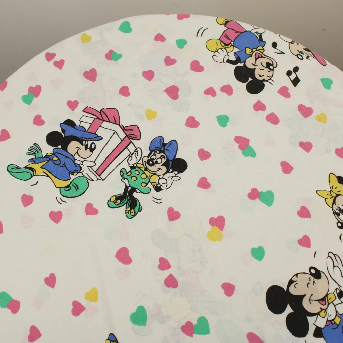 125*90 シーツ解体生地  ミッキー ミニー ハート プレゼント