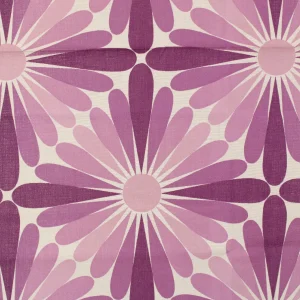 45*75 レトロパターン 花 パープル