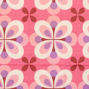 55*75 レトロパターン 花 ピンク パープル
