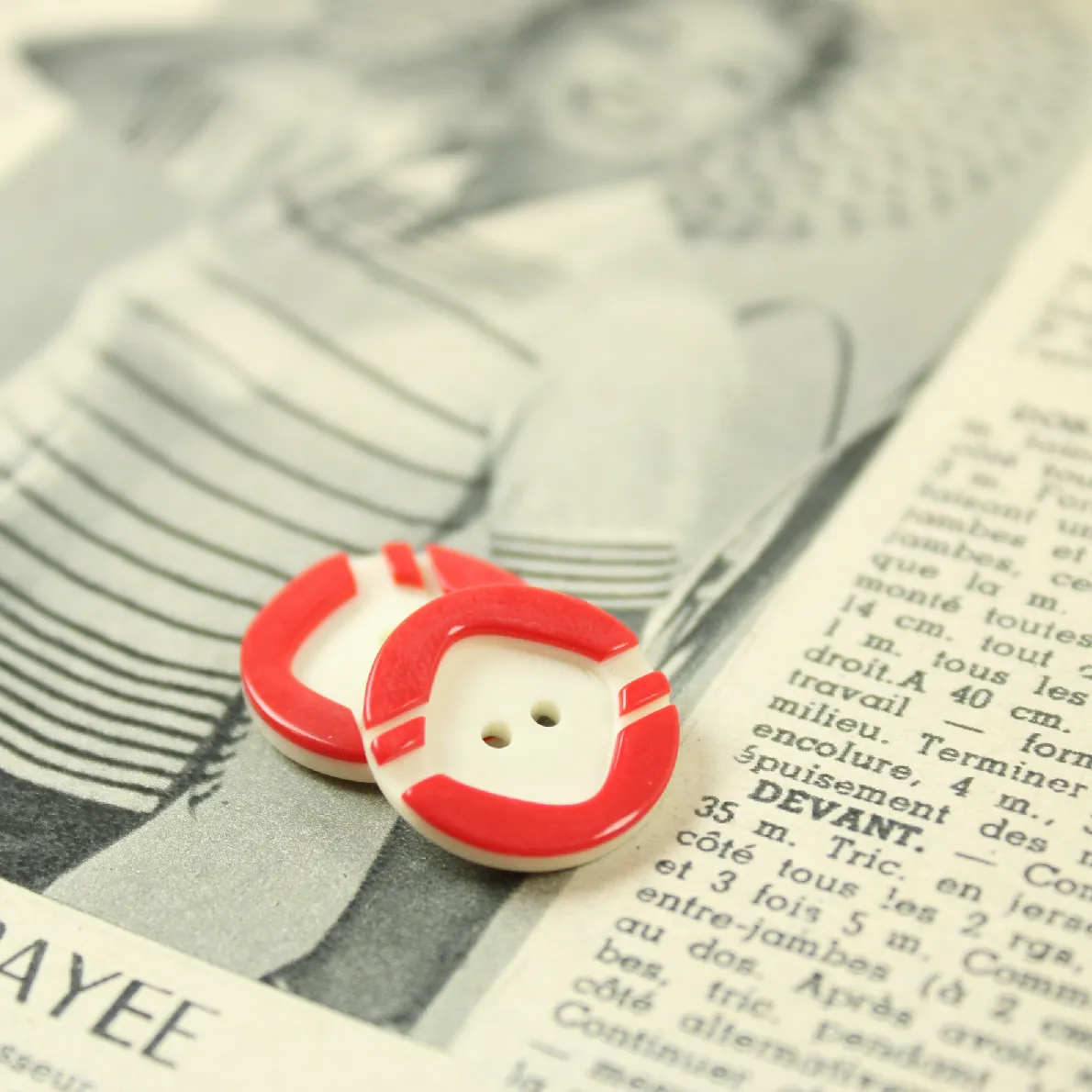 2個 16mm 円 ストライプ 赤