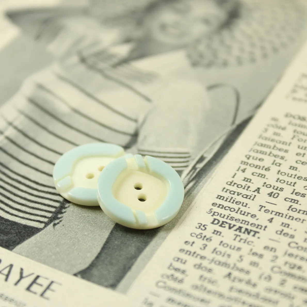 2個 16mm 円 ストライプ 水色