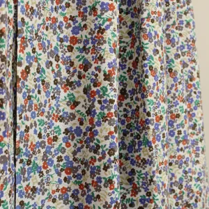 55*50 レトロ 小花 ブラウン ブルー グリーン