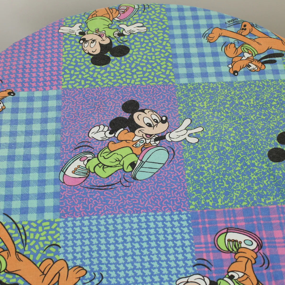 120*90 シーツ解体生地  ミッキー プルート グリーン パープル