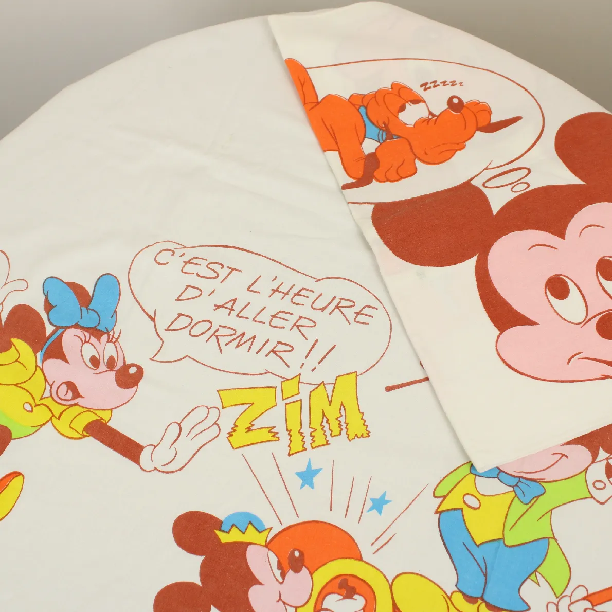 キッズフラット＆ピロー ミッキー モーティ フェルディ レトロ オレンジ