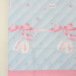 55*70 レトロ かわいい リボンとタグ ハート good night ロゴ