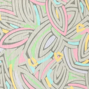 85*90 レトロ ポップ グレー パステル ネオン ライン