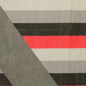 訳あり 75*75 レトロ ストライプ 黒 赤 グレー