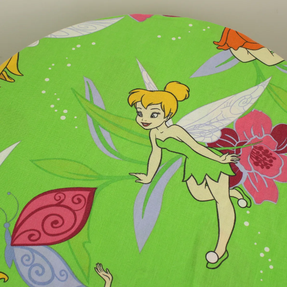130*90 シーツ解体生地  フェアリーズ ティンカーベル グリーン