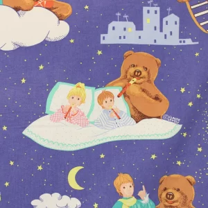 135*90 レトロ かわいい テディベア 少年 少女 夜空 90年代