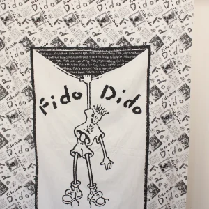 125*160 レトロポップ FidoDido ファイド・ダイド ロゴ 白黒 大柄