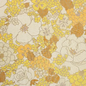 55*60 レトロ シック 花 イエロー オレンジ ブラウン