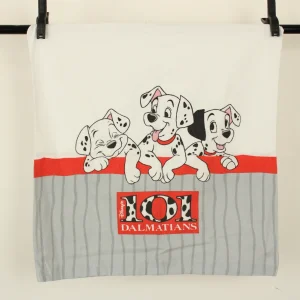 ネル ピロー 101匹わんちゃん 白 グレー 塀