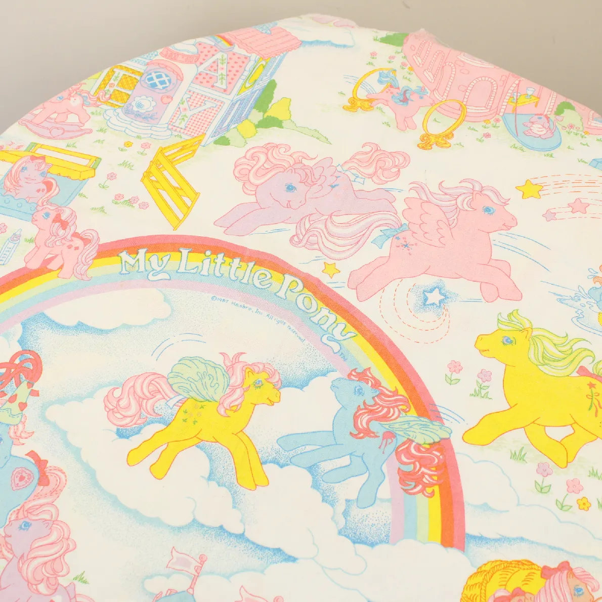 115*125 シーツ解体生地 マイリトルポニー 虹 パステル 小柄