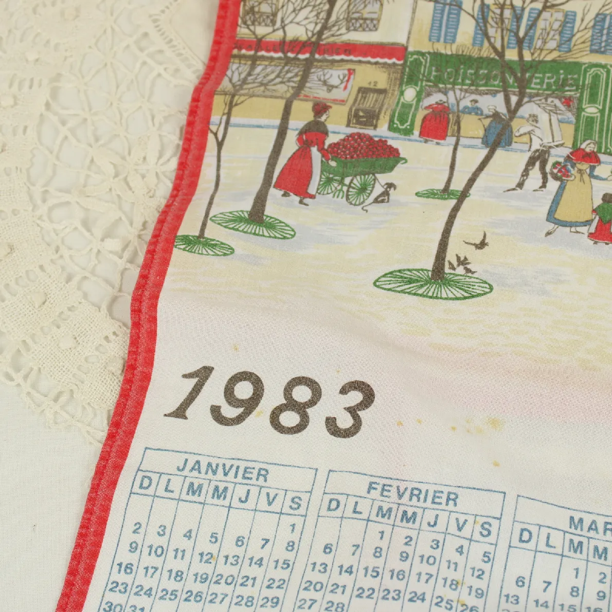 1983 カレンダー柄トーション 街並み