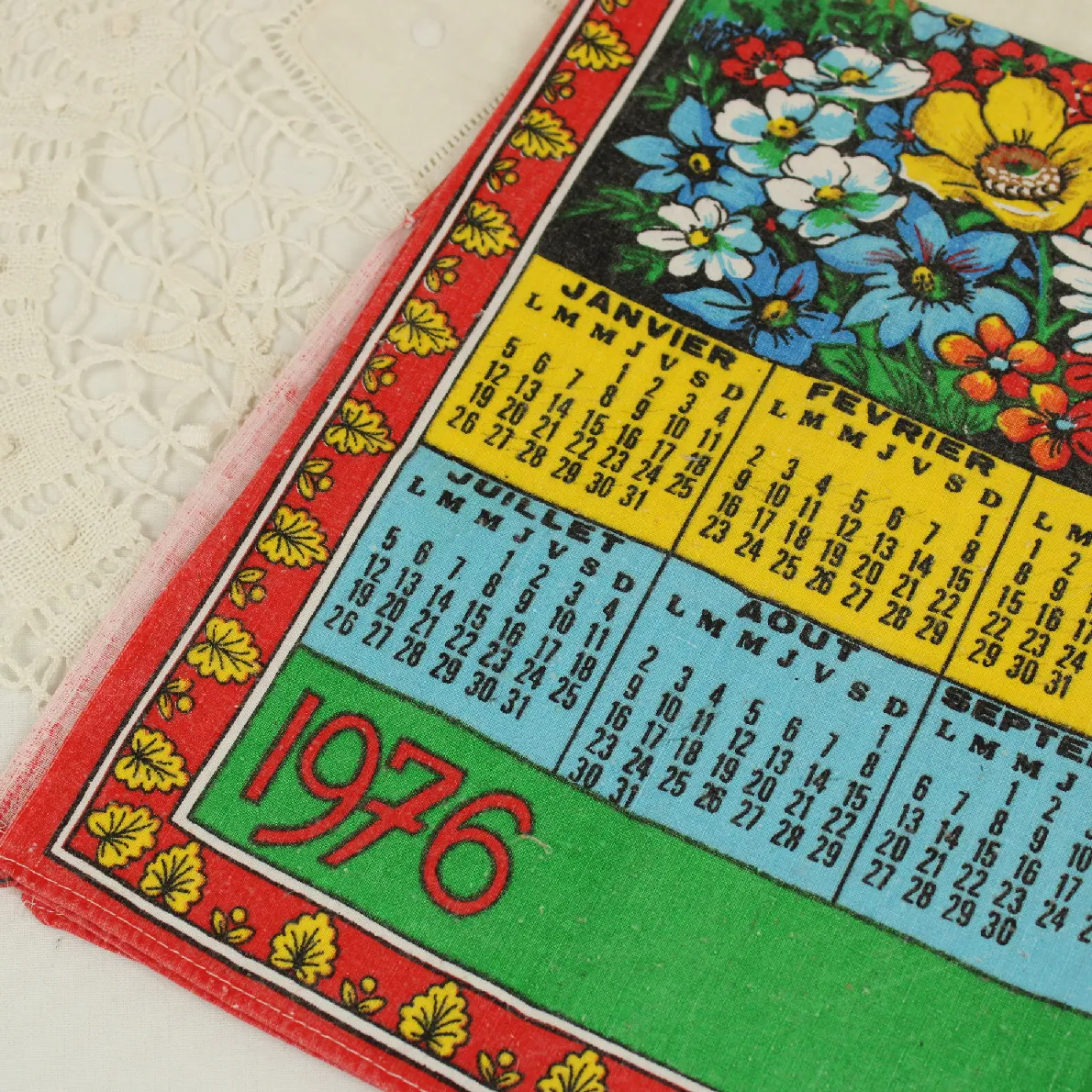 1976 カレンダー柄トーション アルプス 山小屋