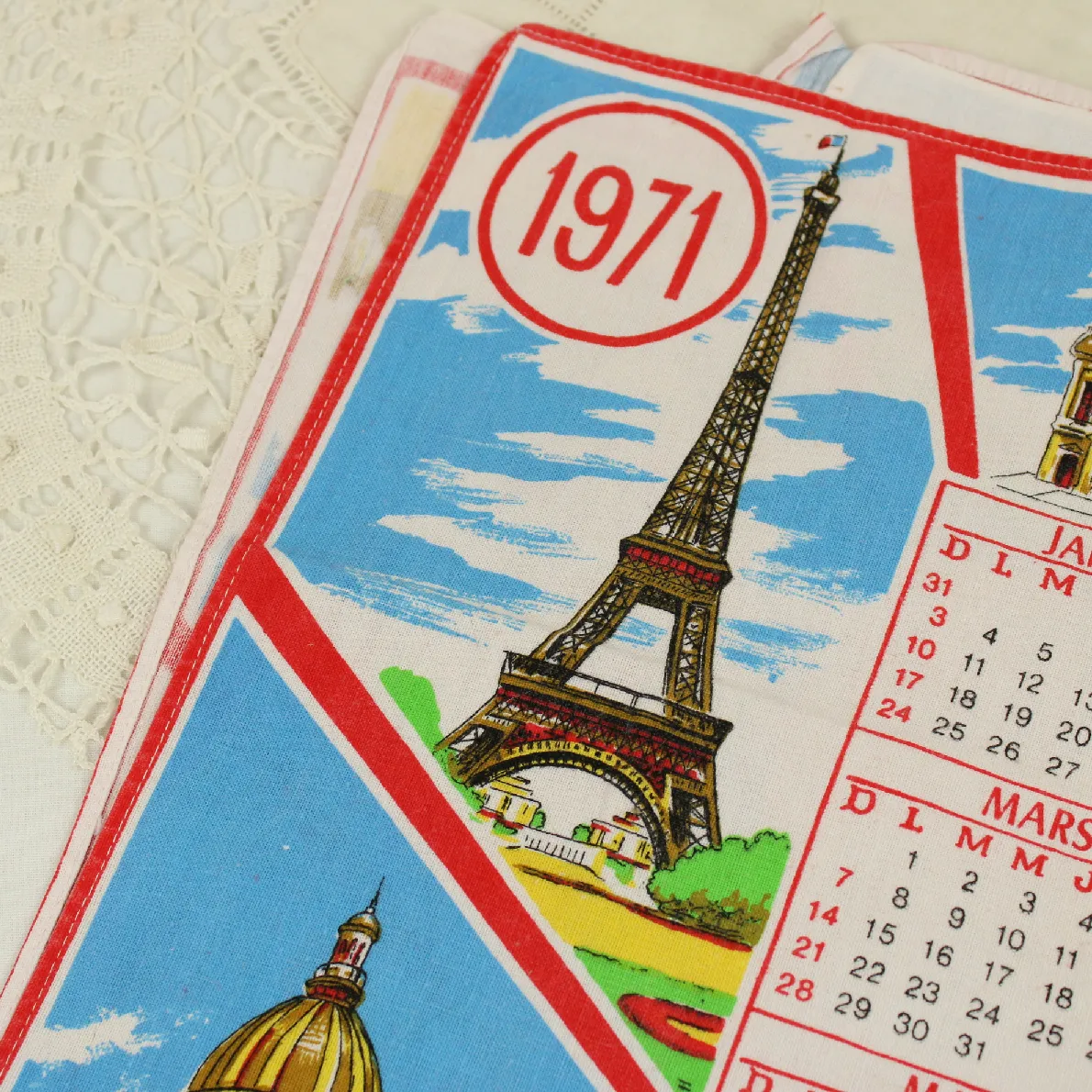 1971 カレンダー柄トーション パリの名所