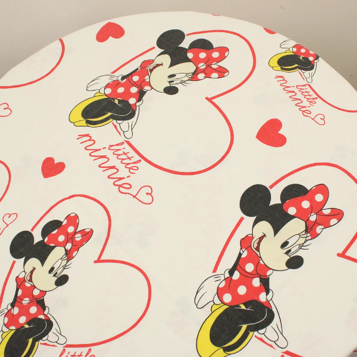 125*95 シーツ解体生地  ミニー Little Minnie  大きなハート ロゴ