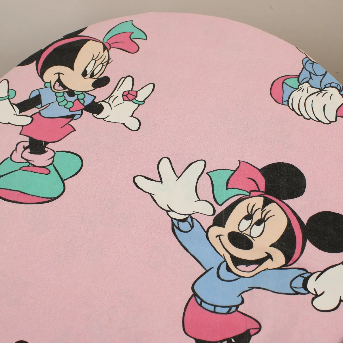 130*90 シーツ解体生地  ミニー ダブルリボン 中柄