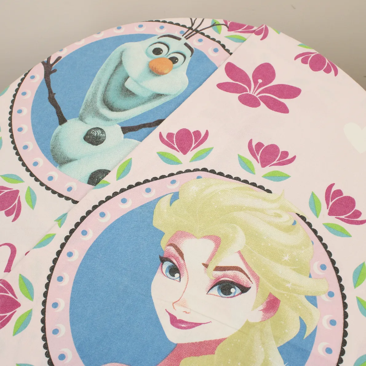 140*185 シーツ解体生地 アナ エルサ オラフ ピンク ポートレート