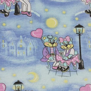 ネル 130*65 レトロアニマル クマ カップル 夜景 デート