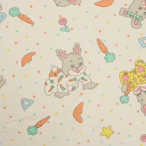 50*75 レトロ かわいい ウサギ ニンジン パステル ドット