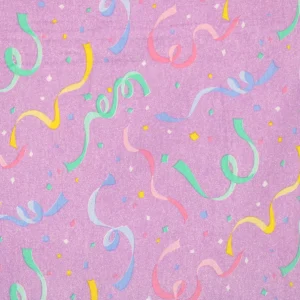 ネル 65*65 ポップ コンフェッティ リボン パープル カラフル
