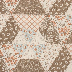55*70 セピア 小花 パッチワーク ブラウン カントリー