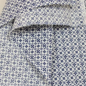 50*40 シンプル レトロ 花 植物 格子 ネイビ