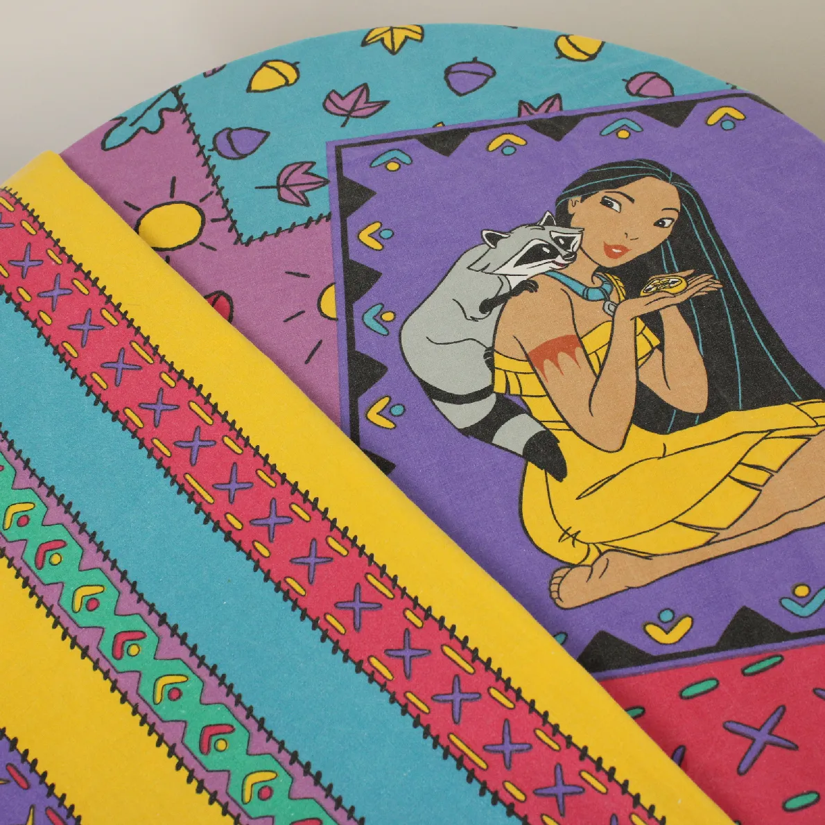 布団カバー ポカホンタス カラフル パッチ ストライプ