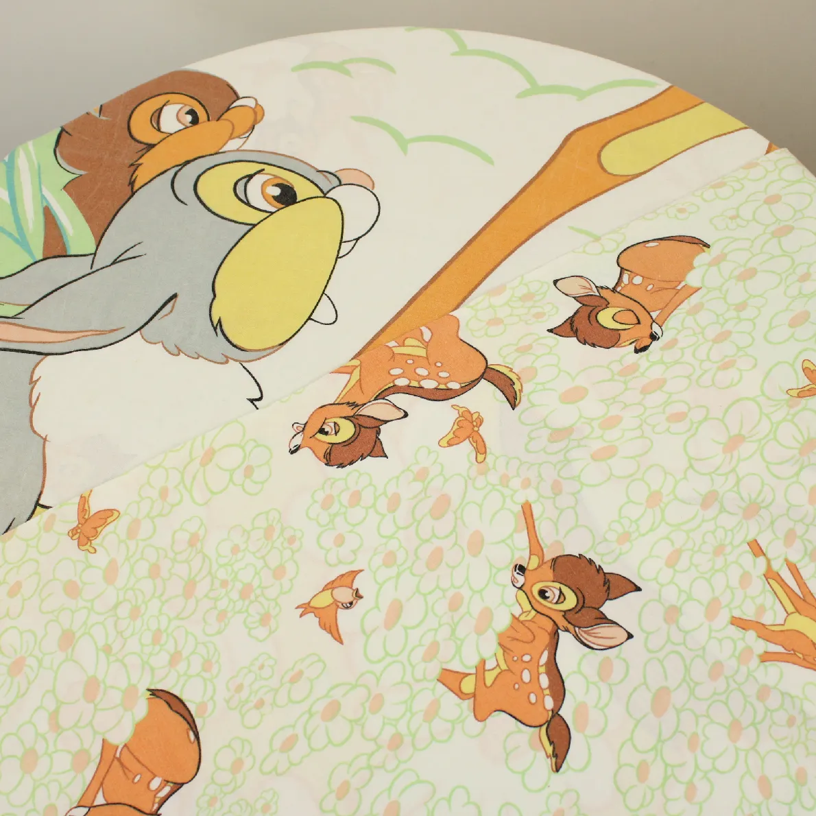 布団カバー バンビ お花畑 白 グリーン