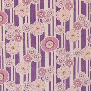 55*50 レトロポップ 花 ストライプ パープル
