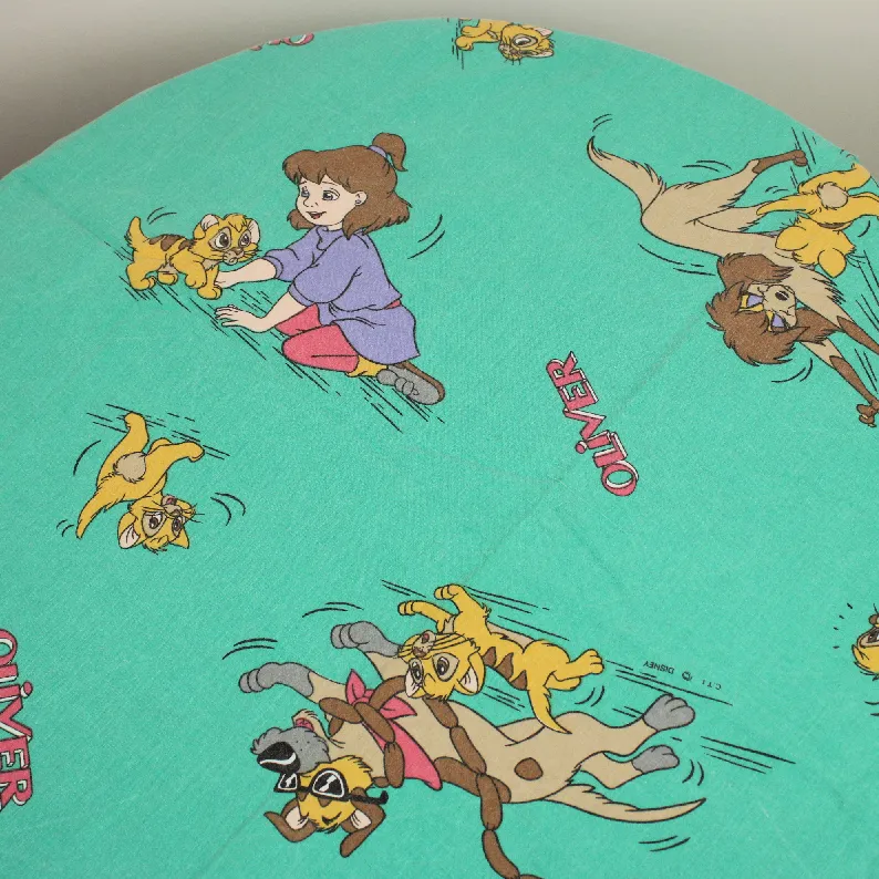 85*125 シーツ解体生地  オリバー OLIVER ロゴ グリーン