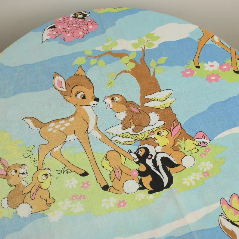 訳あり 165*260 シーツ解体生地  バンビ 水色