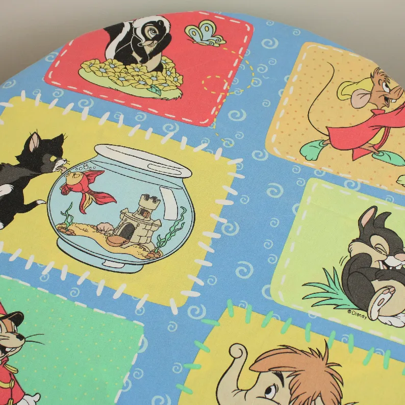 130*85 シーツ解体生地 アニマルズ ブルー サブキャラ 中柄