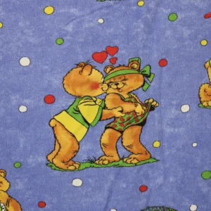 ネル 65*100 レトロアニマル クマ カップル 水玉 カラフル