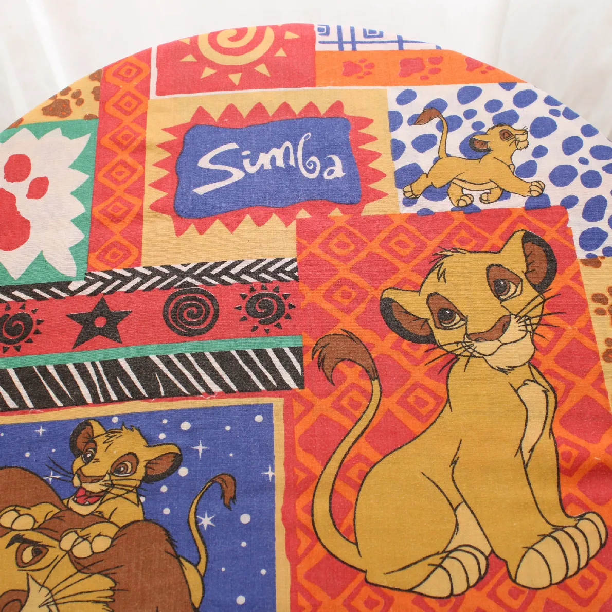 145*105 シーツ解体生地  シンバ ムファサ カラフル パッチ