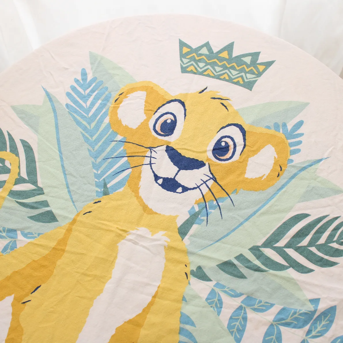 120*180 シーツ解体生地  シンバ 葉っぱ グリーン 大柄