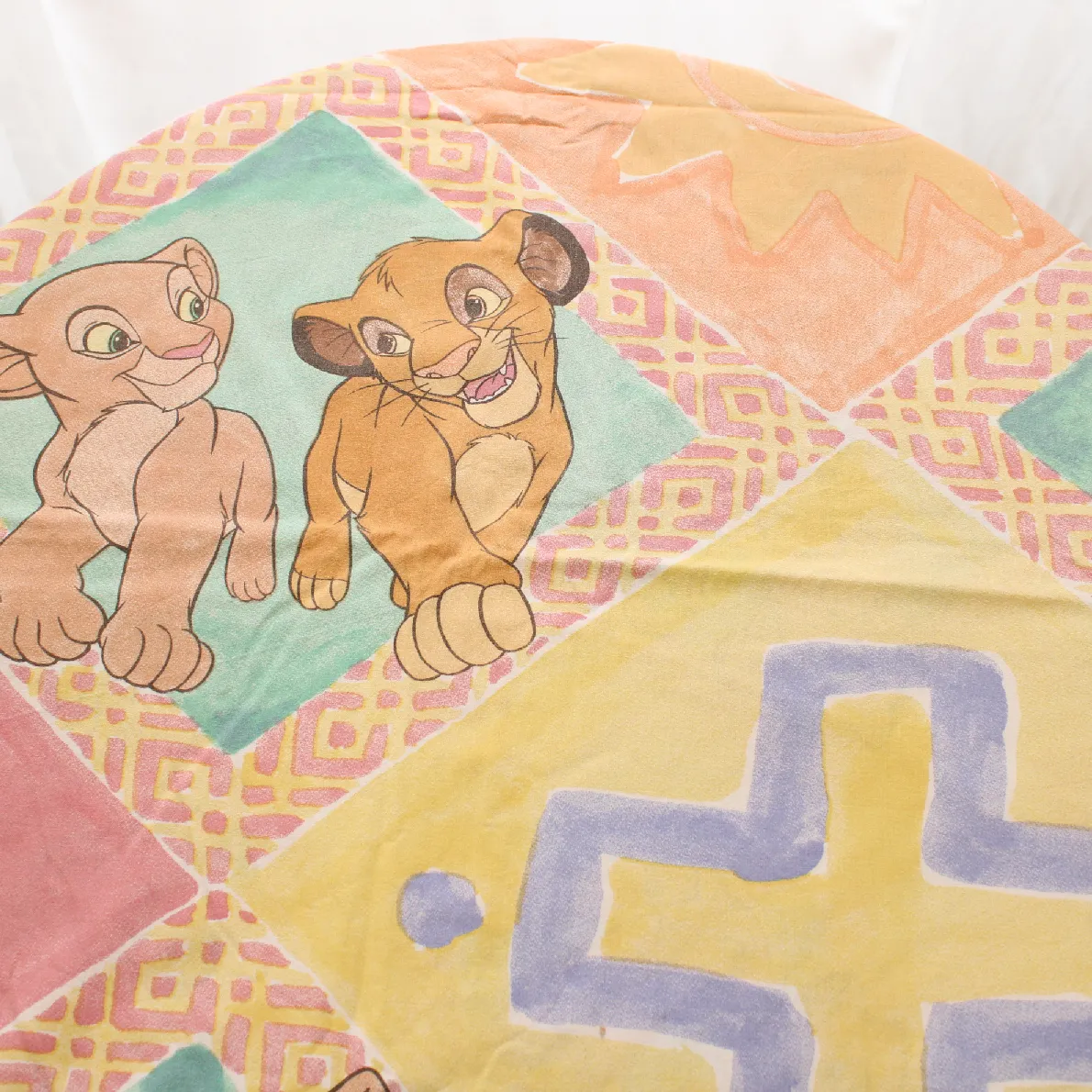 130*85 シーツ解体生地  シンバとナラ パステル