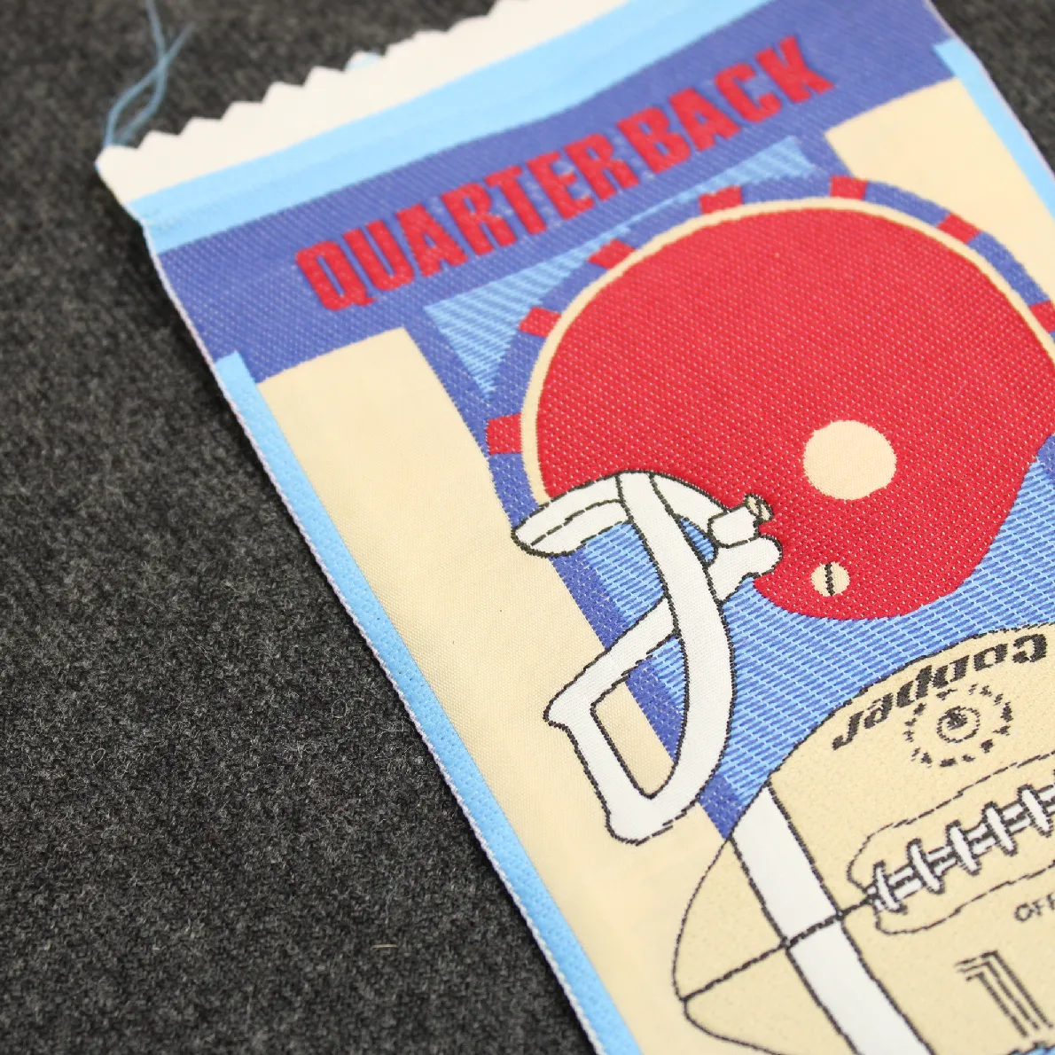 大きな刺繍タグ QUARTER BACK ブルー