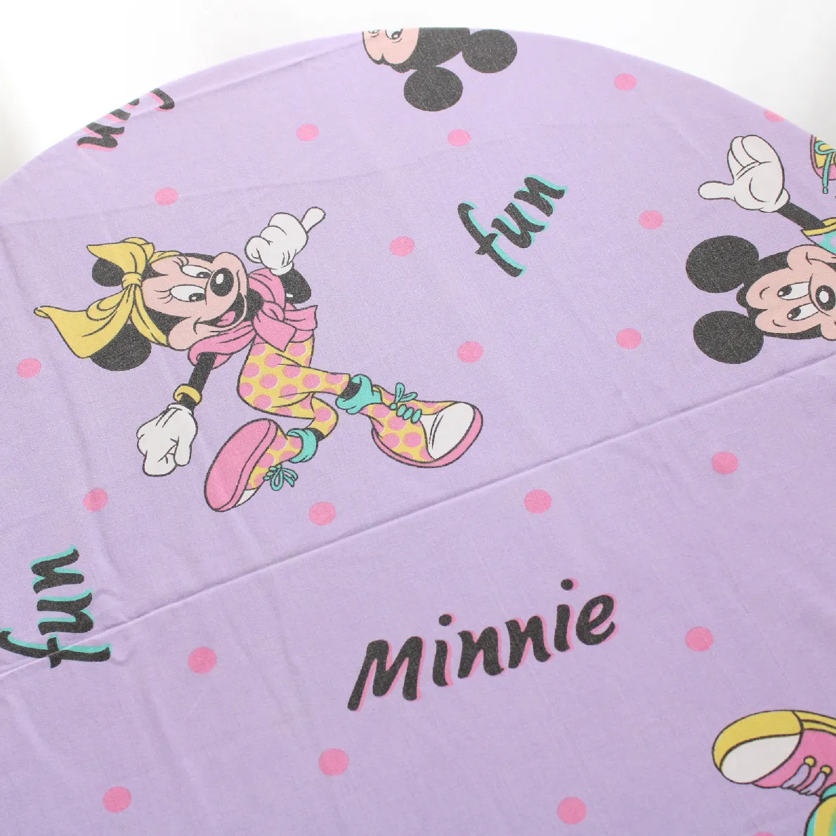 125*175 シーツ解体生地  ミッキー ミニー FUN パープル