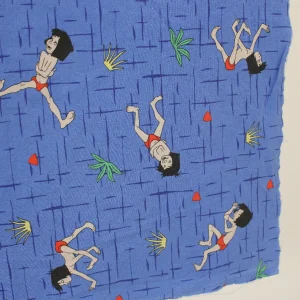 125*90 シーツ解体生地 モーグリ 小柄 ブルー