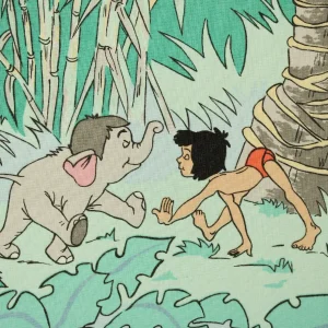 カーテン 110*200 ジャングル・ブック エメラルドグリーン 小柄