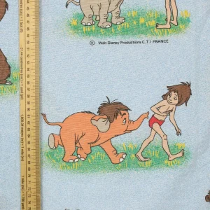 85*130 シーツ解体生地 ジャングル・ブック 水色 子ゾウ